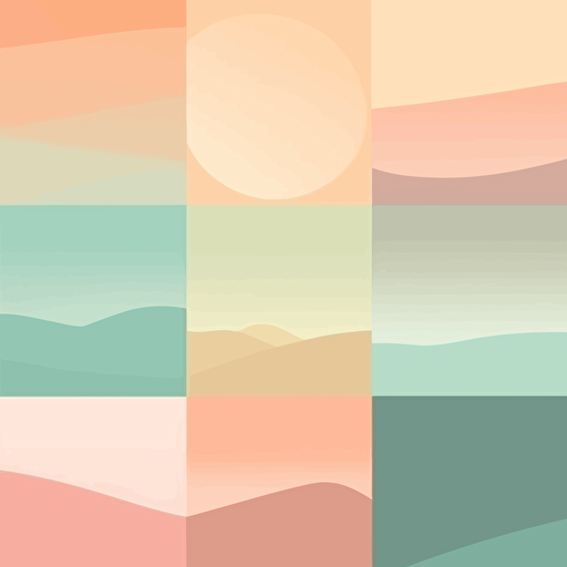 block pastel landscape gradient abstract modern miminalist vector style