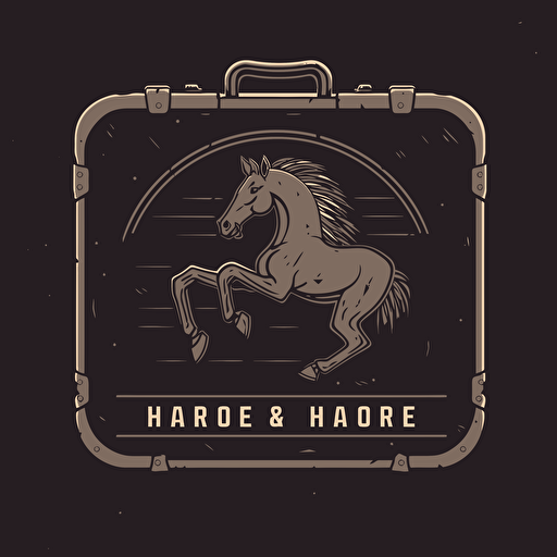 a modern logo design for dark horse cases, company that builds custom cases for equipment, detailed, adobe illustrator, vector, high quality, transparent background