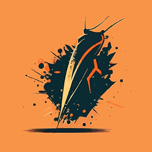 vector logo, a bug being squashed by stiletto heel , simple, minimal, retro style