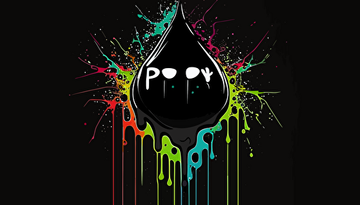 A minimalistic vector logo "Poot", dark, dripping, paint, techno, drum and bass, neon,
