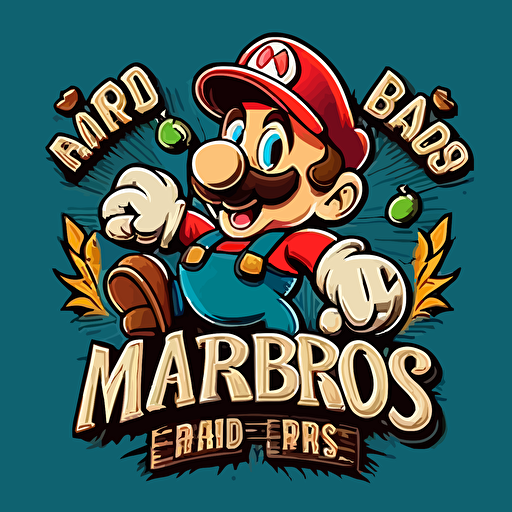 mario bros movie cartoon vector detailed hd logo