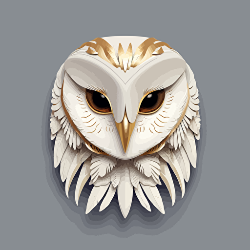 white barn owl mask, vector style