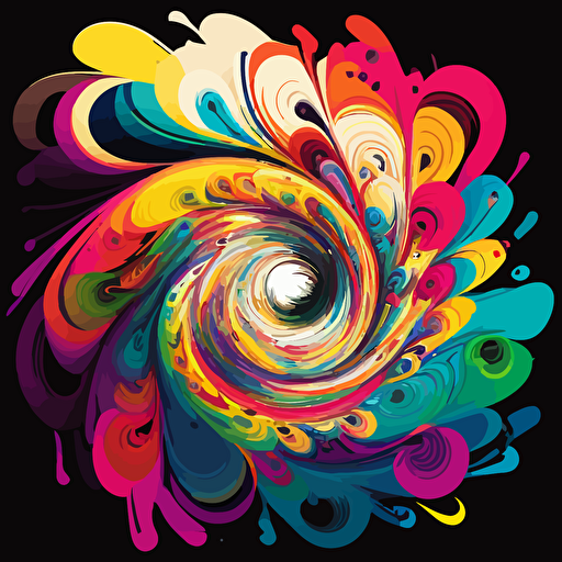 colorful vector art, burst of colorful swirls