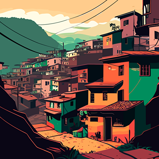 a vector illustration of a brazilian favela