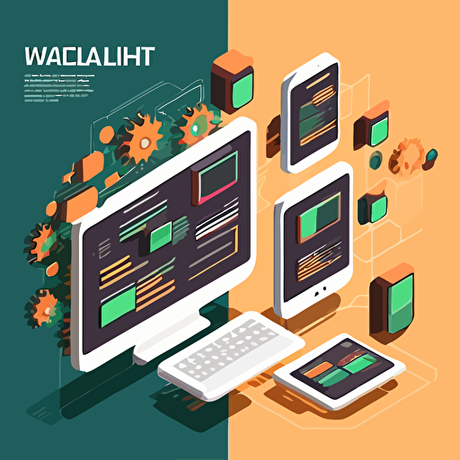 about development web and mobile vector image and simple