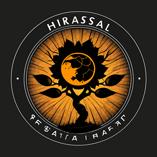Logo for Harvest, sun Solar Panel in circle shape, vector, black white minimal