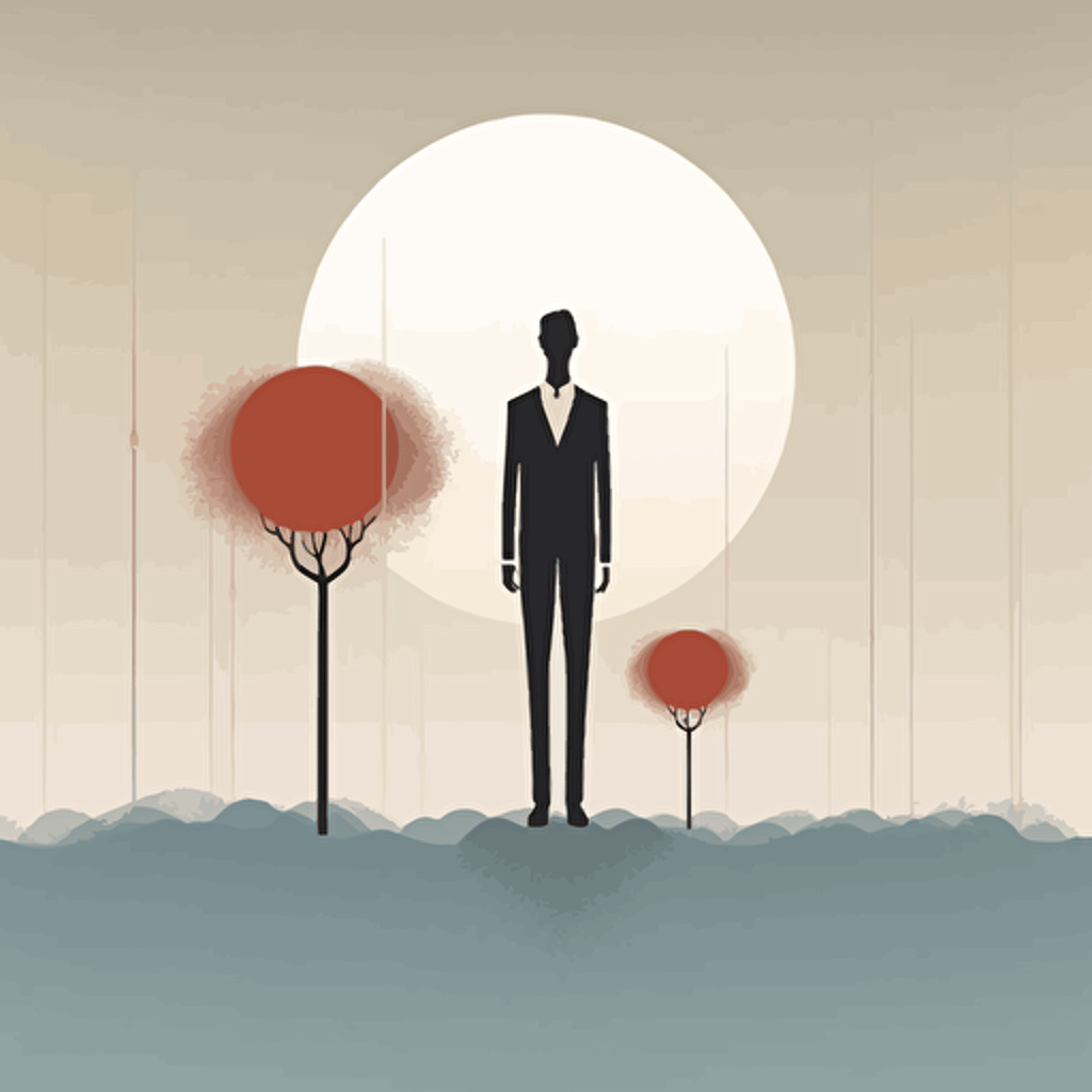 by Axel Vervoordt，vector illustration, minimalist illustrator, silhouette of a person Enthusiastic and attractive young mans，surrealism, Gravity-defying,Weightless