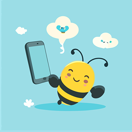 cute flat vector of phone and buzzing