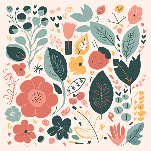 vector shapes, vectorart, positive vibes, floral elements