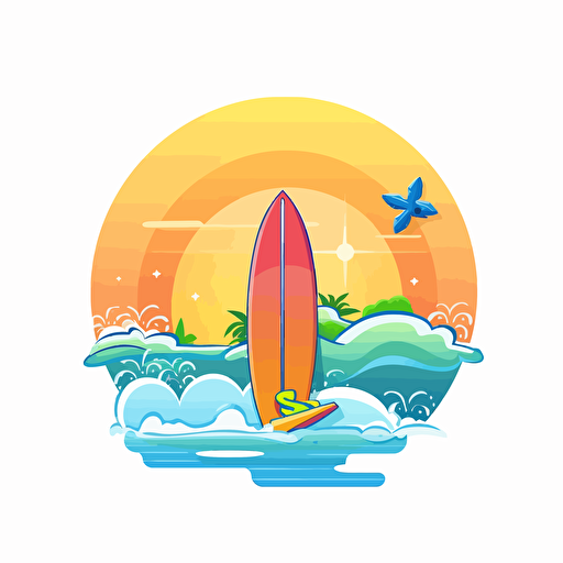 sub board, sea, summer, vector logo