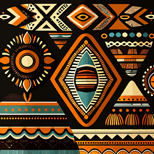 zulu patterns 2d flat color, vector art