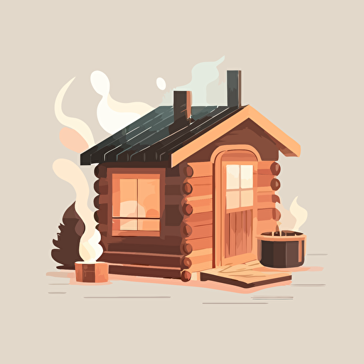 sauna illustration, simple, vector, steam