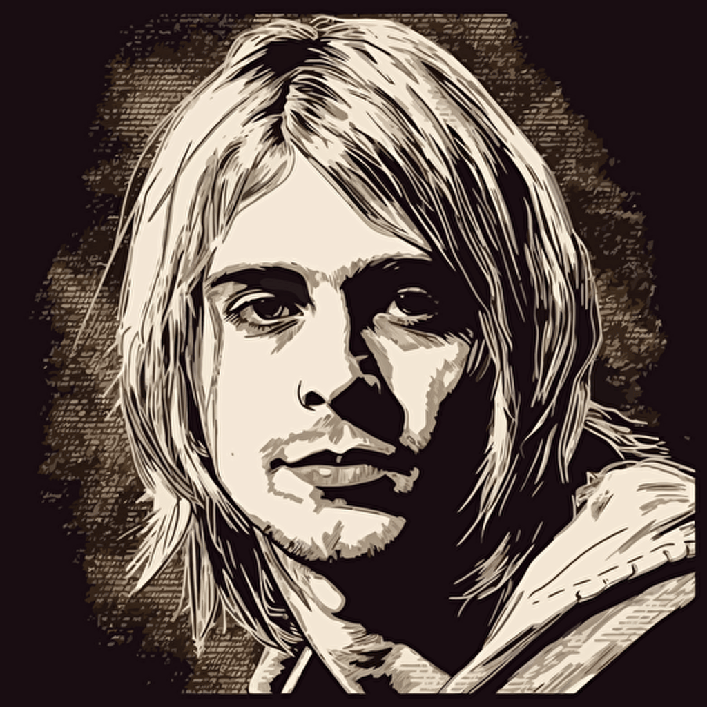 KURT COBAIN ENGRAVE VECTOR HALFTONE