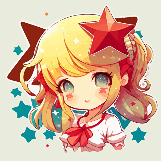 vector art manga star Kawaii