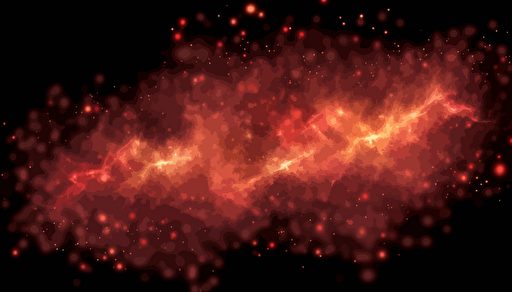 Vector red sparkles on an isolated transparent background. Atomization of red dust particles png. Glowing particles png. red dust. Light effect