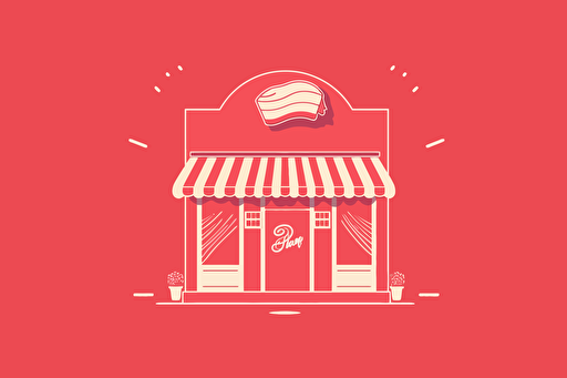logo for a mini grocery store, catchy but simple, background red, can be a vector in white color
