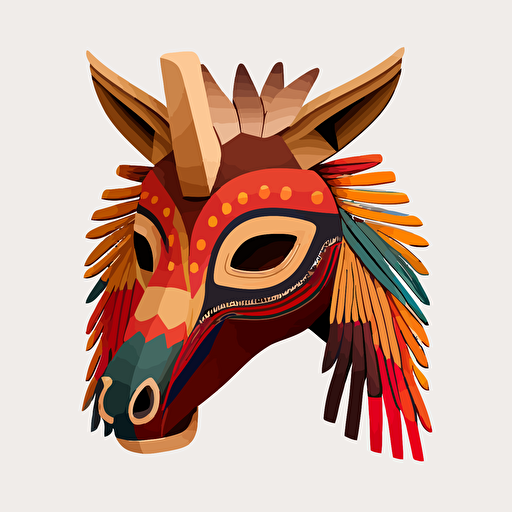 front Chichicastenango animal mask vector simple illustration