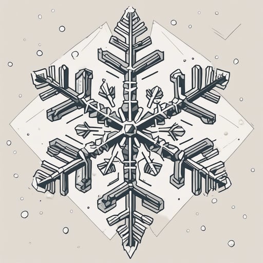 Detailed macro shot of a snowflake
