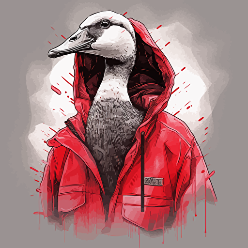 canada goose in vector art line style
