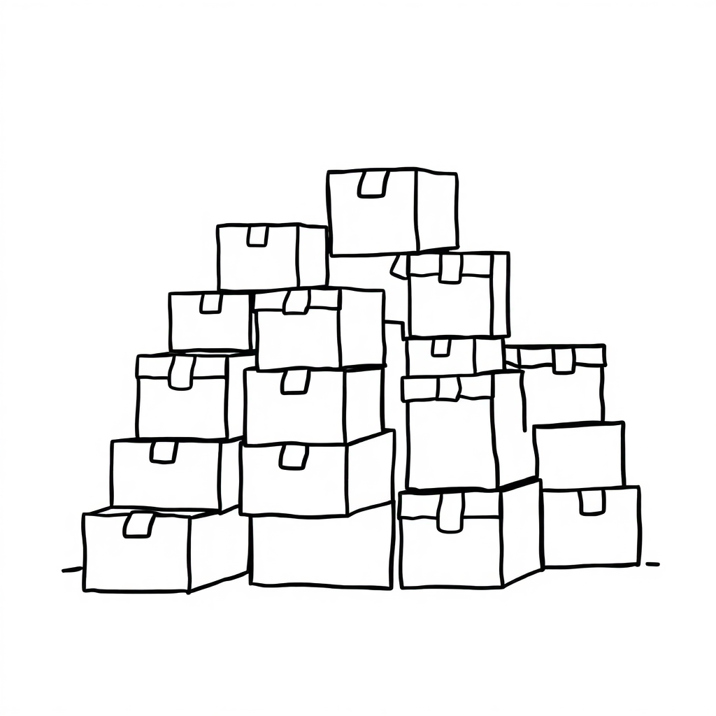 a pile of boxes