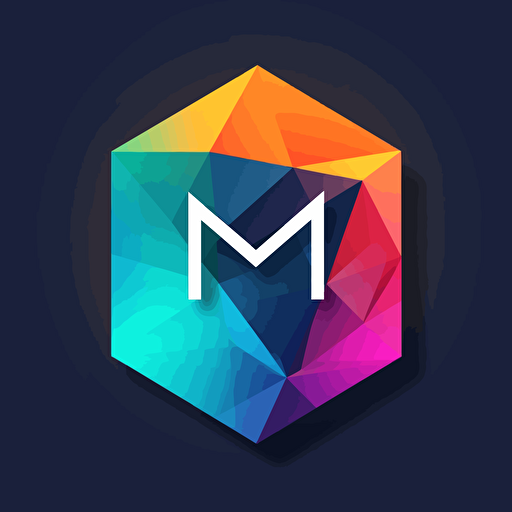 simple vector logo of the letters MTI made of of polygons, monocrhomatic