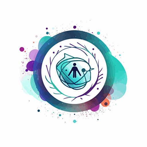 minimal vector logo for astrology spiritual developemnt, psychodelic, vivid colours, whie background