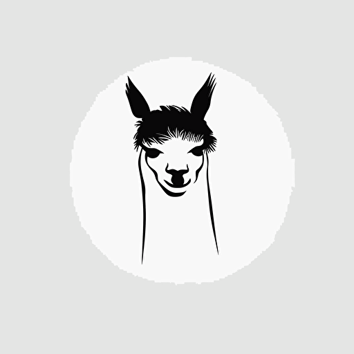 logo for clothing company, alpaca, black and white, vector, simple