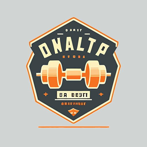 a gym logo using a dumbell ,vector,2d,flat,minimalism