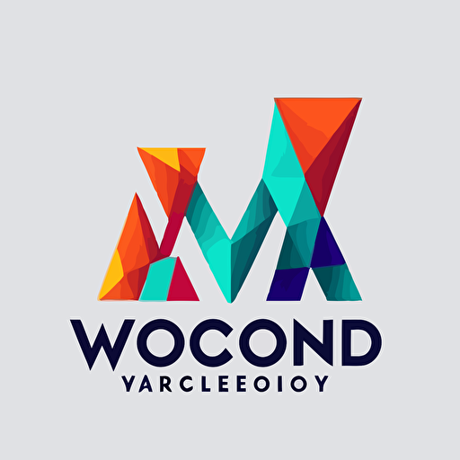 Logo for a talent agency. Text "woohoo", add a surprise expression into the logo design, geometric, vector, vivid color, minimalist, in white background