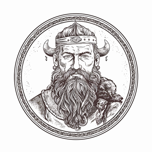 Circle pateren, viking style, pencil drawing, white background, minimal vector art