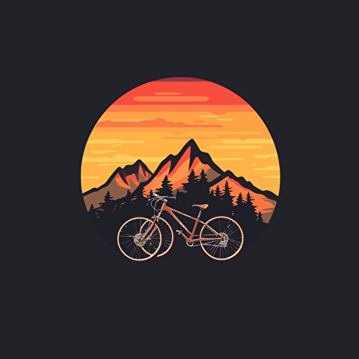 a mountain bike mixed with a racing bike vector flat logo