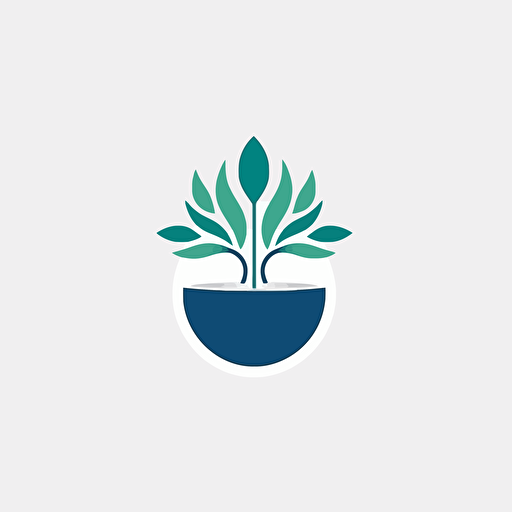 Logo, blue green, medicinal plants, traditional chinese medicine, abstract hands in the form of a chalice, single herbs, abstract, drop, icon, vector illustration, minimalist illustrator