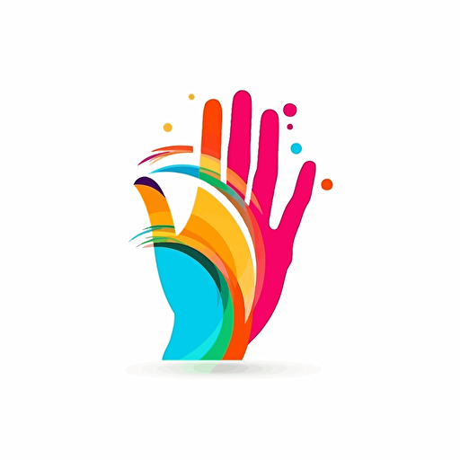 vector logo, quite sign, female hand, colorful