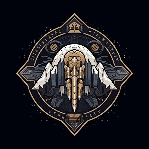 logo of the fourth expedition to the moon, vector, black background