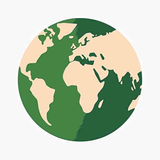 a simple globe logo inspired by pangea, vector, minimal, no text