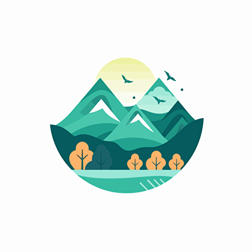 very simple logo for valley, vector flat, PNG, SVG, flat shading, solid white background, mascot, logo, vector illustration, masterwork, 2D, simple, illustrator