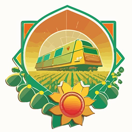 Logo for Farmer field with sun Solar Panel in shape vector, minimal
