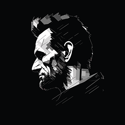 banksy style abstract Abraham Lincoln. Vector. Drawing. Black background.