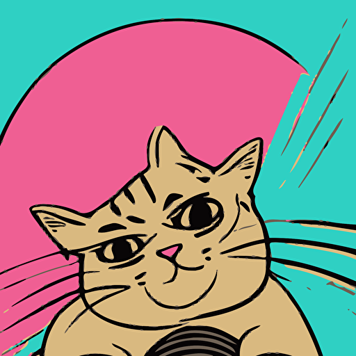 portrait cat sumo wrestler sticker colorful illustration highly detailed simple smooth clean vector curves jagged lines vector art smooth