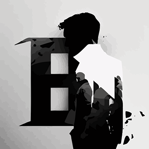 vector with the letters "í" for young people, b/w, minimalist,luxury