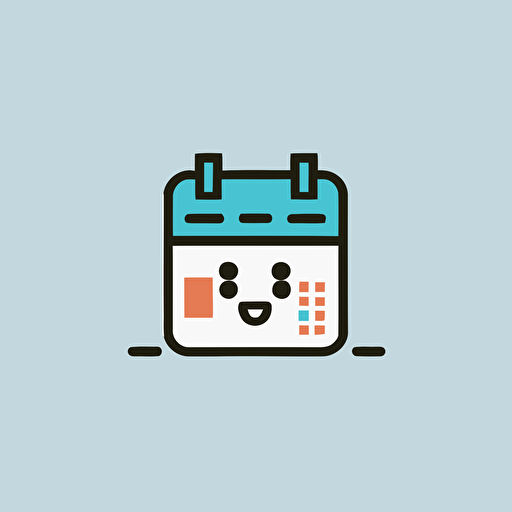 modern and simple logo of calendar like a mascot, simple, vector