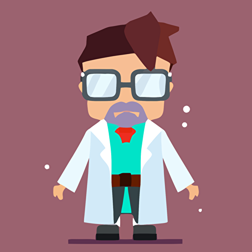 A scientist cartoon inspired by Roblox art style, flat style vector
