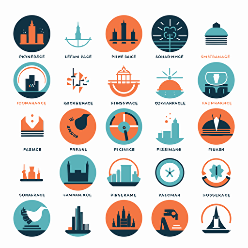 a Finance company logo set. Stocks and money themed. Simple flat vector.