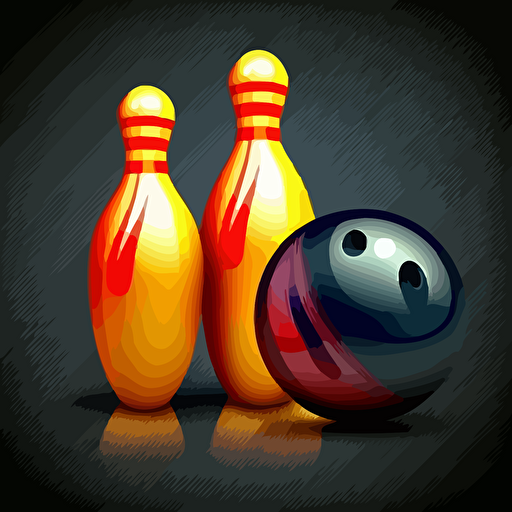bowling skittles and bowling ball, as vector illustration