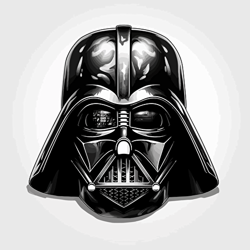 a vector logo iin high gloss black and white styled like darth vader
