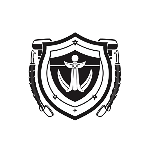 Insignia, Cyber Defense, no lettering, no image noise, white background, flat vector illustration,