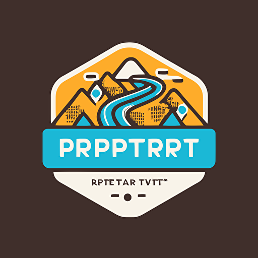 Design a flat vector logo for RoadTripGPT that combines the themes of road trips and digital connectivity. Use stylized representations of roads intertwining with abstract digital connections or circuit-like patterns. Limit the color palette to two contrasting colors to create a visually striking and modern logo that effectively communicates the app's purpose as a technologically advanced road trip itinerary generator.