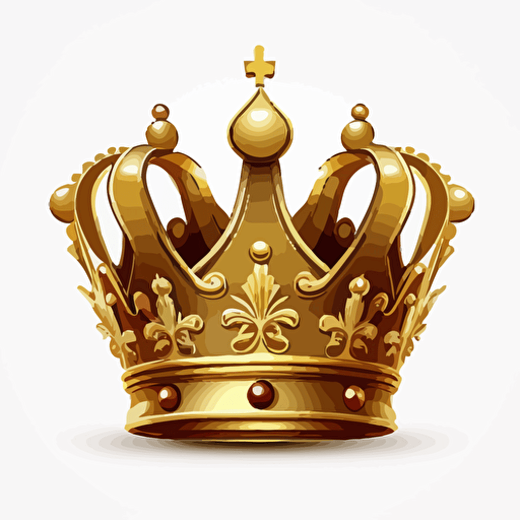 vector cartoon gold crown on white background