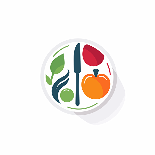 Simple vector logo with healthy food, diet company, solid white background. –no text
