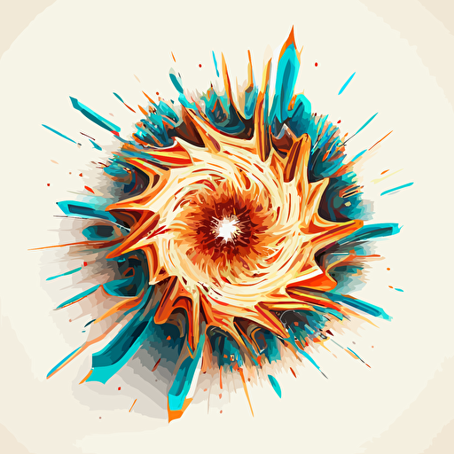 laser beam, spark, swirl of orange and turquoise, white background, insanely detailed Vector illustration, style by Illumination, epic composition, pastel, vibrant colors, intricately-detailed, delicate, beautiful, stunning, breathtaking, intricate detail, insanely high detail, volumetric lighting, best image quality